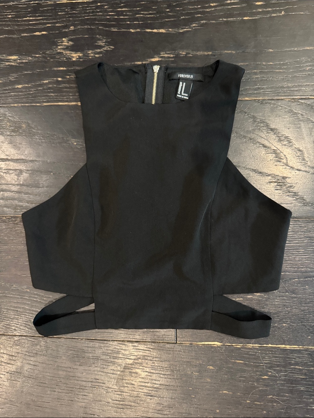 Forever 21 Black Strappy Cutout Crop Top